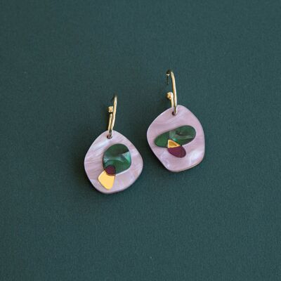 Boucles d'oreilles créoles Puddle Gold en lilas