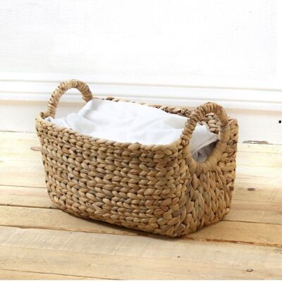 Water hyacinth basket with handles - Height 22cm