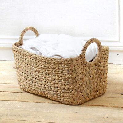 Water hyacinth basket with handles - Height 26 cm