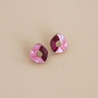 Oh Stud Earrings in Berry & Pink
