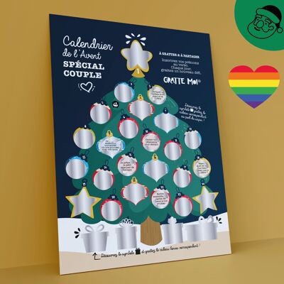 Calendrier de l'Avent "couple LGBT"  🏳️‍🌈 jeux à gratter Noël