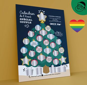 Calendrier de l'Avent "couple LGBT"  🏳️‍🌈 jeux à gratter Noël 1