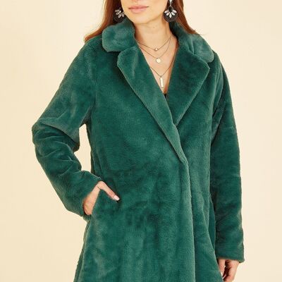 Cappotto in pelliccia sintetica verde Yumi