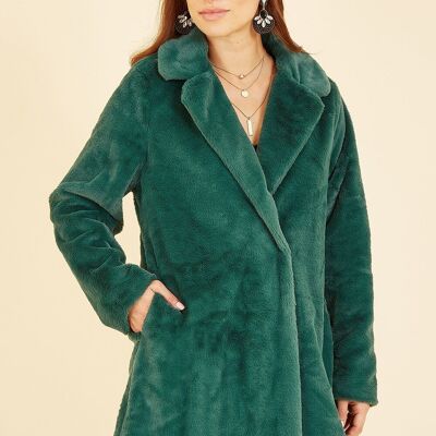 Yumi Green Faux Fur Coat