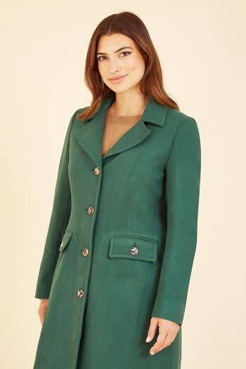 Manteau boutonné militaire vert Yumi 3