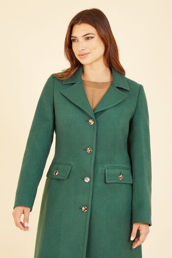 Manteau boutonné militaire vert Yumi 19