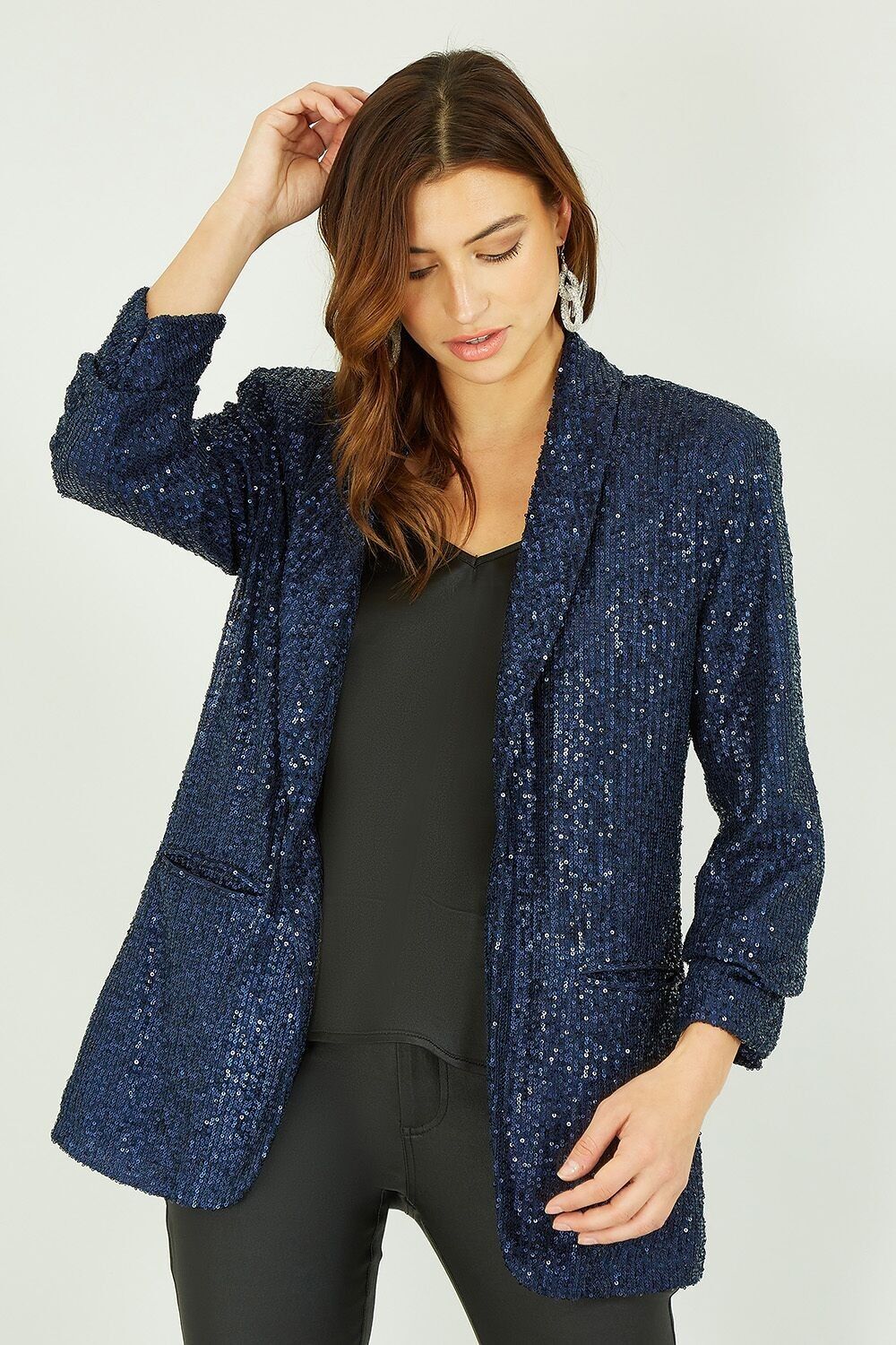 Navy sequin cheap cardigan