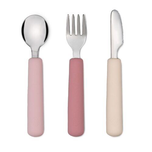 Set di posate - Forchetta/cucchiaio/coltello (Rosa antico/R pastello/Avorio)
