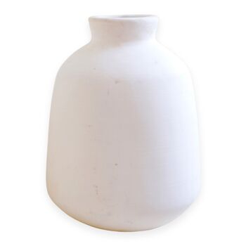 Vase Blanc Rond Petit vase décoratif pour fleurs séchées ou fleurs coupées Coulé à la main en argile BAWA 7