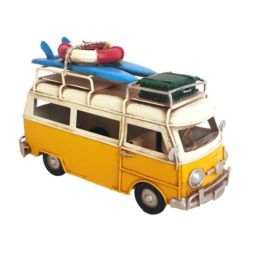 Retro Tin Yellow Van Miniature