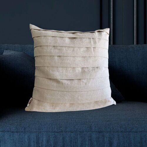 Layered HeatherV - Luxury linen Cushion Cover - made in Portugal - size 20x20inch - 50x50 cm