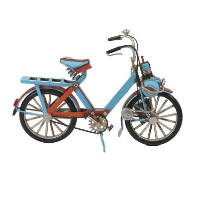 Modelo de bicicleta de hojalata de metal azul claro