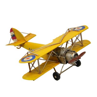 Yellow BiPlane Metal Model