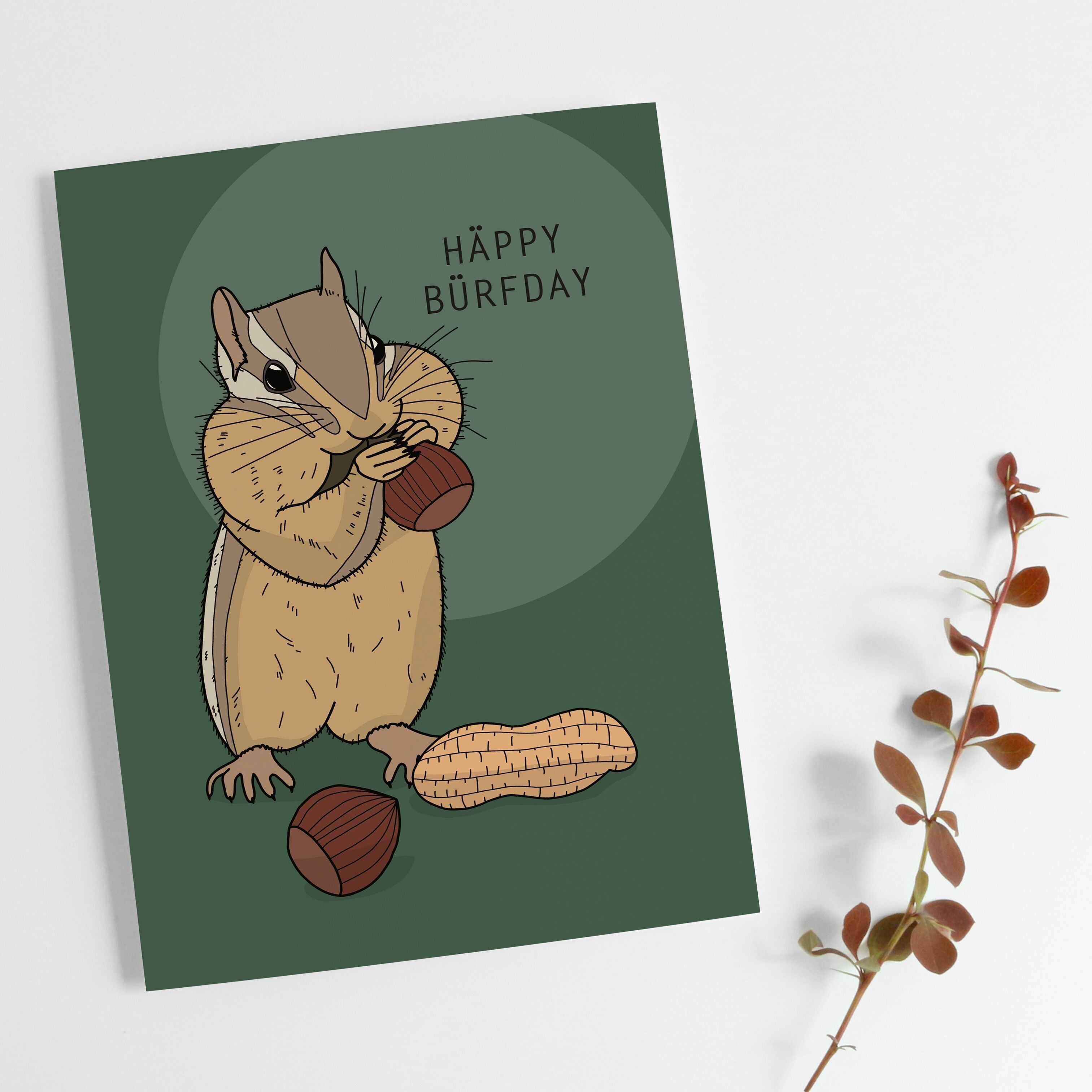 Cartolina Chipmunk Buon Compleanno