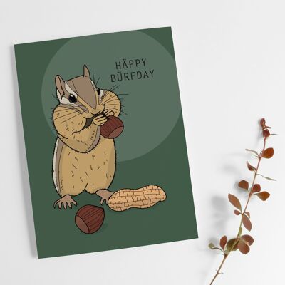 Carte postale Chipmunk Joyeux anniversaire