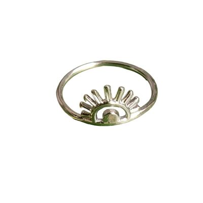 Klassischer Ring aus 925er Sterlingsilber mit Sonnenaufgangsmuster