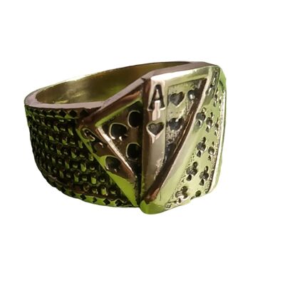 Bague en laiton unisexe Creative Gambler Poker vintage