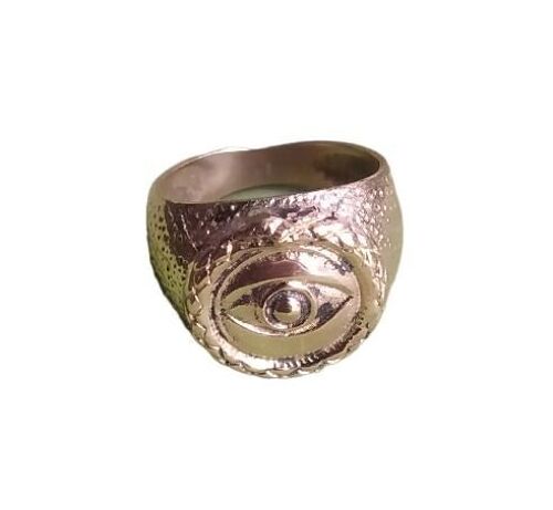 Vintage Watching Eye Snake Solid Brass Ring