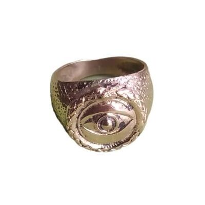 Vintage Watching Eye Snake Solid Brass Ring