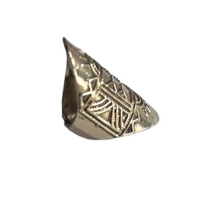 Filigree Pattern Solid Brass Adjustable Vintage Ring