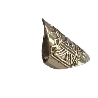 Filigree Pattern Solid Brass Adjustable Vintage Ring