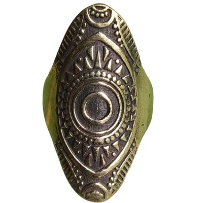Vintage geometrischer Mandala-Stil Messing Unisex-Ring