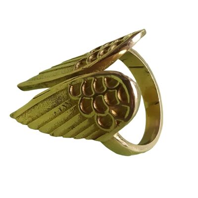 Beautiful Angle Wings Pattern Brass Adjustable Ring