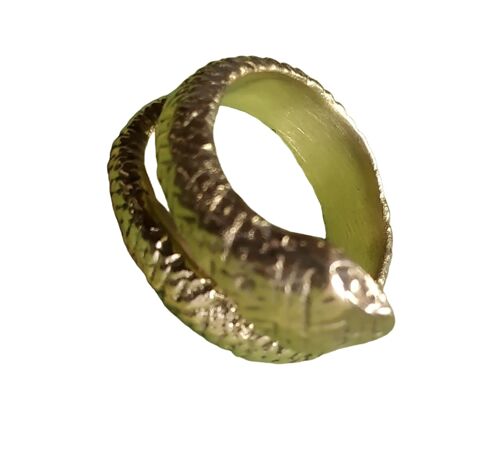 Ouroboros Big Snake Style Brass Adjustable Ring