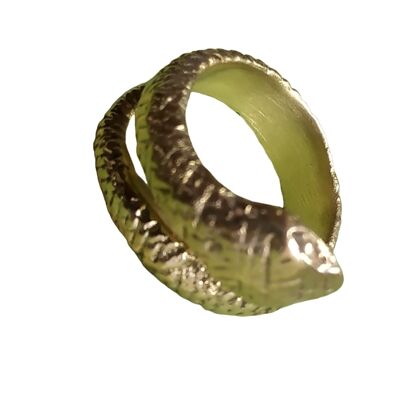 Ouroboros Big Snake Style Brass Adjustable Ring