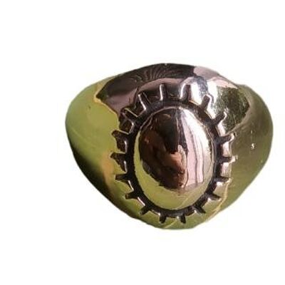 Love Signet Brass Adjustable Solid Ring