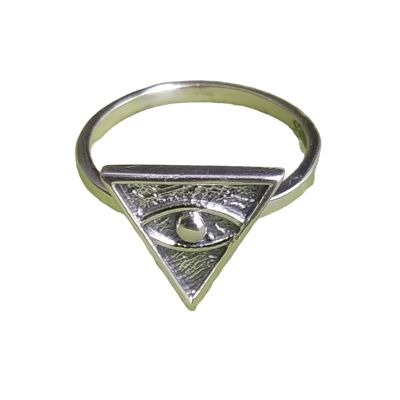 Anillo de plata de ley 925 estilo Illuminati con ojo que ve