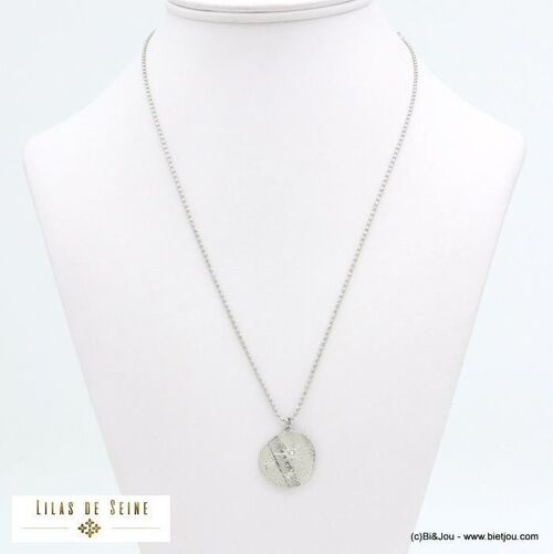 collier pendentif étoile chaîne à billes acier inox 0121563