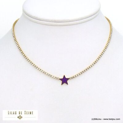 gargantilla collar strass estrella esmalte acero inoxidable 0121554