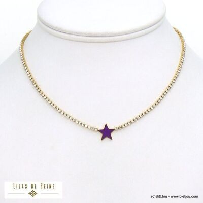 collana girocollo strass stella smalto acciaio inossidabile 0121554
