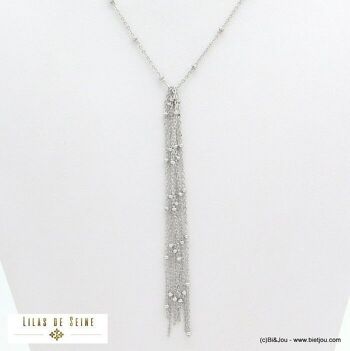 collier forme Y fines chaînes billes acier inox 0121568 2