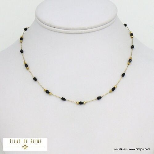 collier minimaliste cristal acier inoxydable 0121517