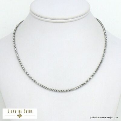 collana contemporanea con catena a maglie di palme da 3 mm in acciaio 0121525