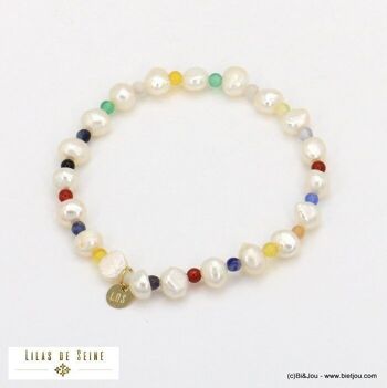 bracelet perles eau douce acier inoxydable femme 0221566 2