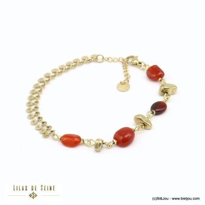 bracelet chaîne pierre acier inoxydable  0221559