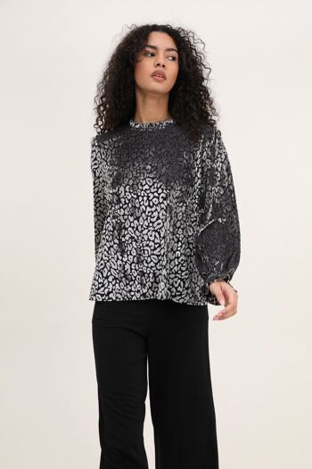 Blouse en velours col montant Elaine - 80883-5 5