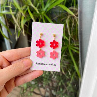 Colorful flower earrings