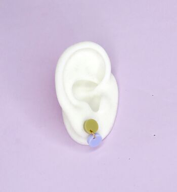 Boucles d'oreilles acryliques Dotty en orange fluo rose 4