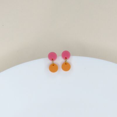 Pendientes acrílicos Dotty en melocotón rosa