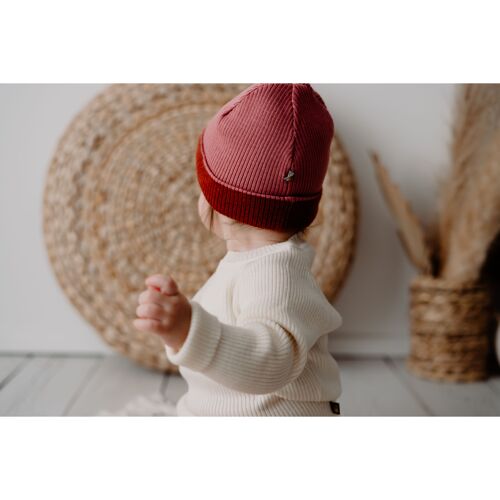 MERINO Double layer | HAT | FROSTY PINK - RUST | 0-12/18m