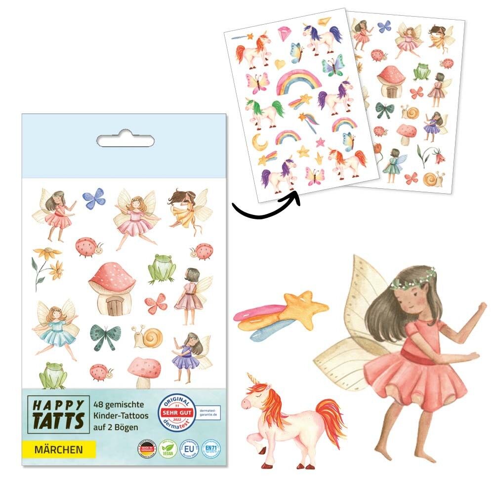 HAPPY TATTS, tatuaggi per bambini 'fiaba' / fiaba (48 pz.)