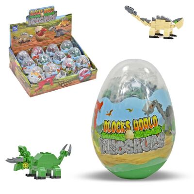 Bloc de construction Dino placé dans un œuf, bloc de construction dinosaure placé dans un œuf