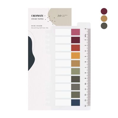 Dusk Charm | Ordinate Transparent Sticky Notes | Adhesive strips plastic | Sticky markers | Page Markers | Sticky notes | Adhesive marking set | planner | sticky notes