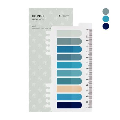 Mint (Half-Circle Design) | Ordinate Transparent Sticky Notes | Adhesive strips | Sticky markers | Sticky notes | planner | sticky notes | Book Tabs | Bookmark school accessories | bullet journal accessories