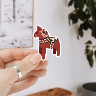 Autocollant Dala Horse Vinyl - Autocollant Suède Kiss Cut