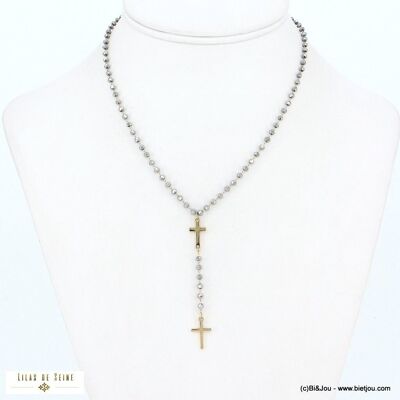 Y-Halskette Kreuzanhänger Edelstahl Kristall 0122587